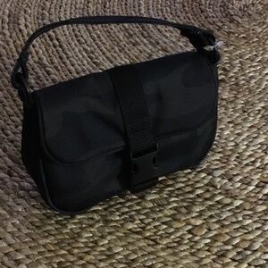 Vans Compact Black Shoulder Bag with Front Buckle